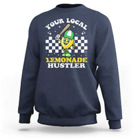 Navy crewneck sweatshirt with 'Lemonade Hustler' front graphic