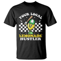 Black crewneck T-shirt with lemonade hustler front graphic