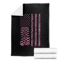Off Road Car Wheel Pink Leopard Print American Flag Throw Blanket - Wonder Print Shop