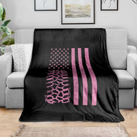 Off Road Car Wheel Vintage Pink American Flag Throw Blanket - Wonder Print Shop
