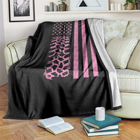 Off Road Car Wheel Vintage Pink American Flag Throw Blanket - Wonder Print Shop