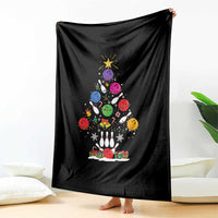 Funny Bowling Christmas Tree Lights Xmas Bowler Throw Blanket - Wonder Print Shop