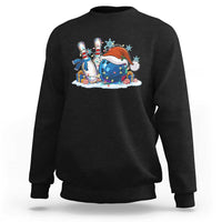 Funny Christmas Bowling Santa Hat Xmas Bowler Sweatshirt - Wonder Print Shop