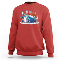 Funny Christmas Bowling Santa Hat Xmas Bowler Sweatshirt - Wonder Print Shop