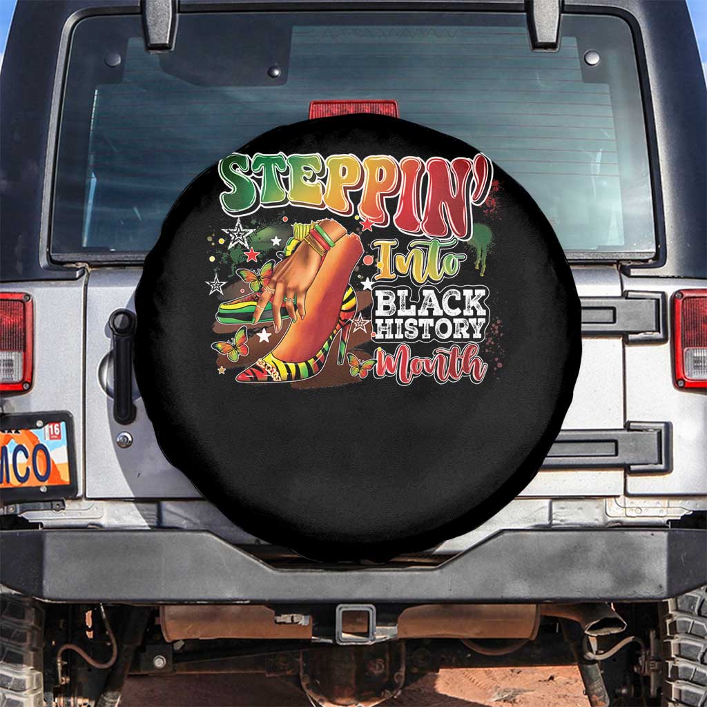 Steppin' Into Black History Month Spare Tire Cover African American Month Proud Melanin