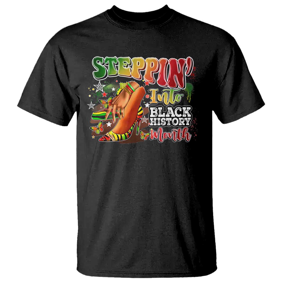 Steppin' Into Black History Month T Shirt African American Month Proud Melanin