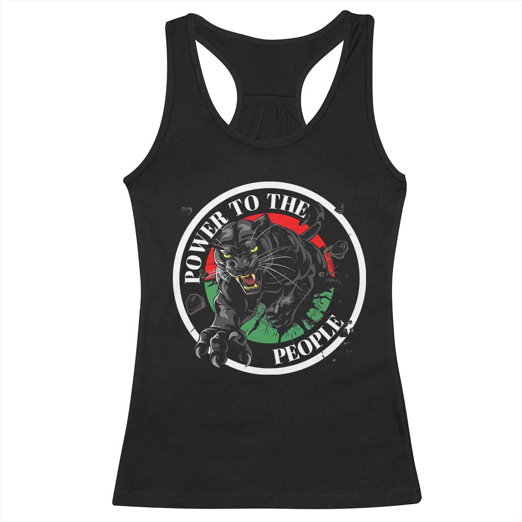 Power To The People Black Panther Party Racerback Tank Top Black History Month