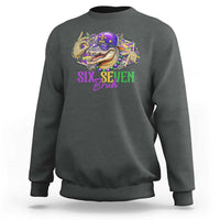 Funny Mardi Gras Six Seven Bruh Sweatshirt 67 Meme Mardigator Alligator