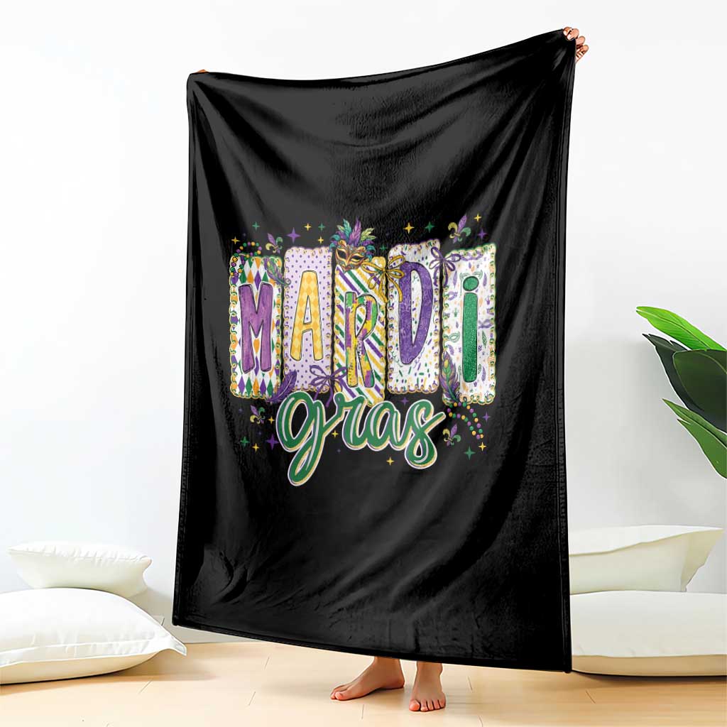 Mardi Gras Throw Blanket New Orleans Carnival Girly Fat Tuesday