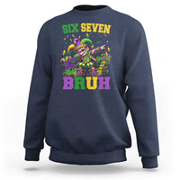 Funny 67 Mardi Gras Sweatshirt Six Seven Bruh Dabbing Jester