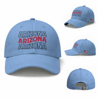 Retro Arizona Lover Baseball Cap Groovy Typography Vintage 70s State