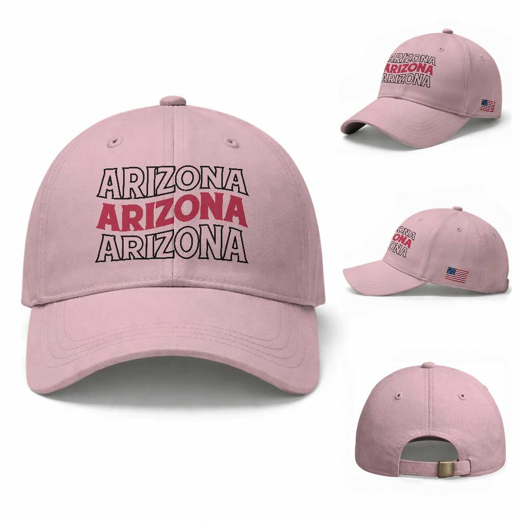 Retro Arizona Lover Baseball Cap Groovy Typography Vintage 70s State