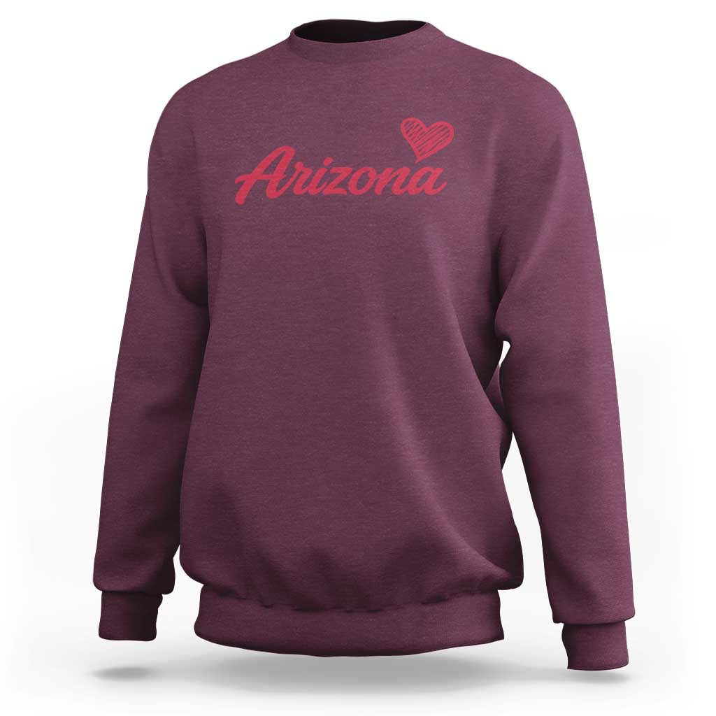 Arizona State Pride Sweatshirt Clean Word Art Minimalist Graphic