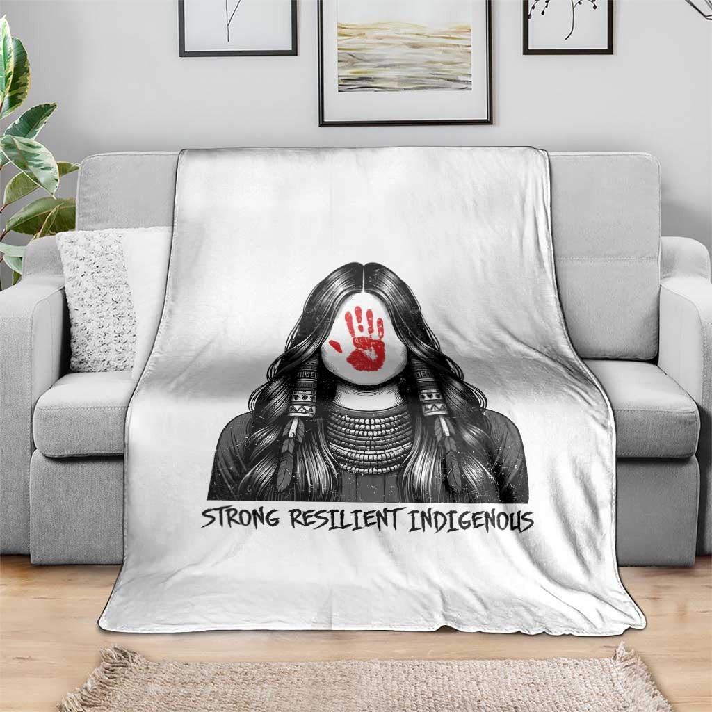 MMIW Strong Resilient Indigenous Throw Blanket Stand With Native Women Support