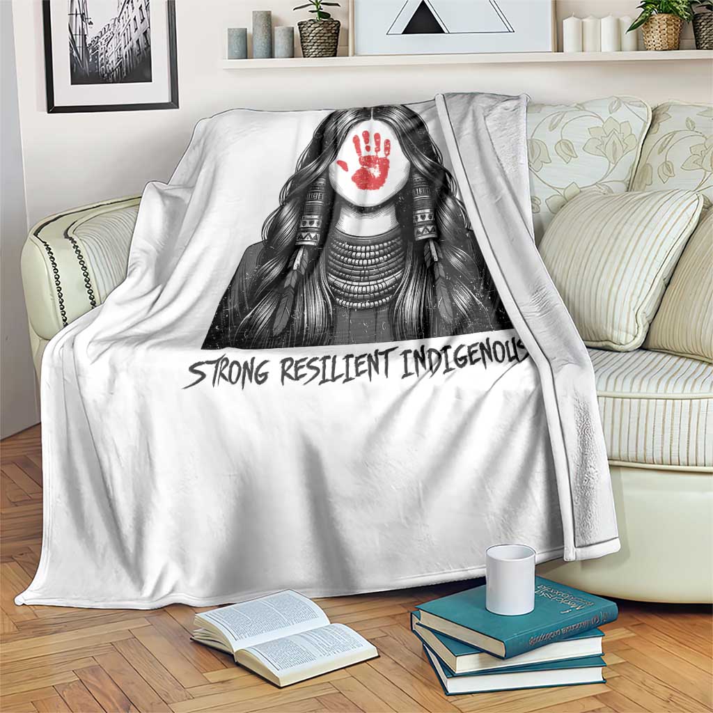 MMIW Strong Resilient Indigenous Throw Blanket Stand With Native Women Support