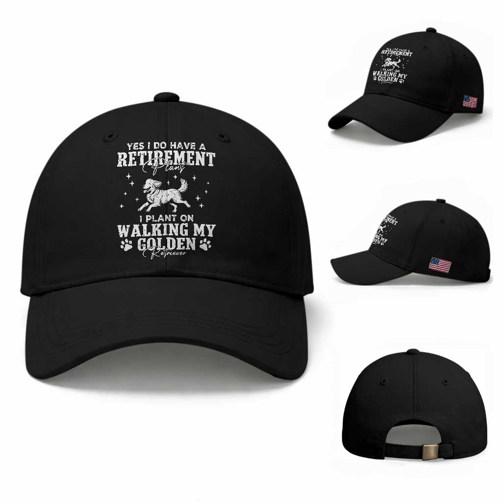 Dog Lover Baseball Cap I Plan On Walking My Golden Retriever Retirement