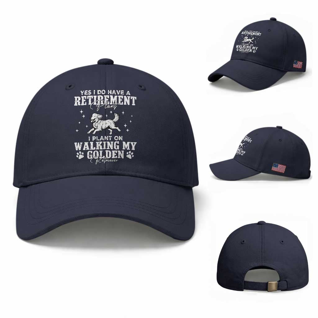 Dog Lover Baseball Cap I Plan On Walking My Golden Retriever Retirement
