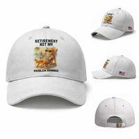 Funny Retirement Cat Baseball Cap Retired Not My Problem Anymore Chill Beach Vibes