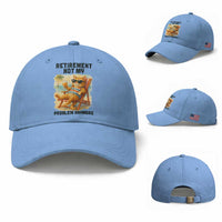 Funny Retirement Cat Baseball Cap Retired Not My Problem Anymore Chill Beach Vibes