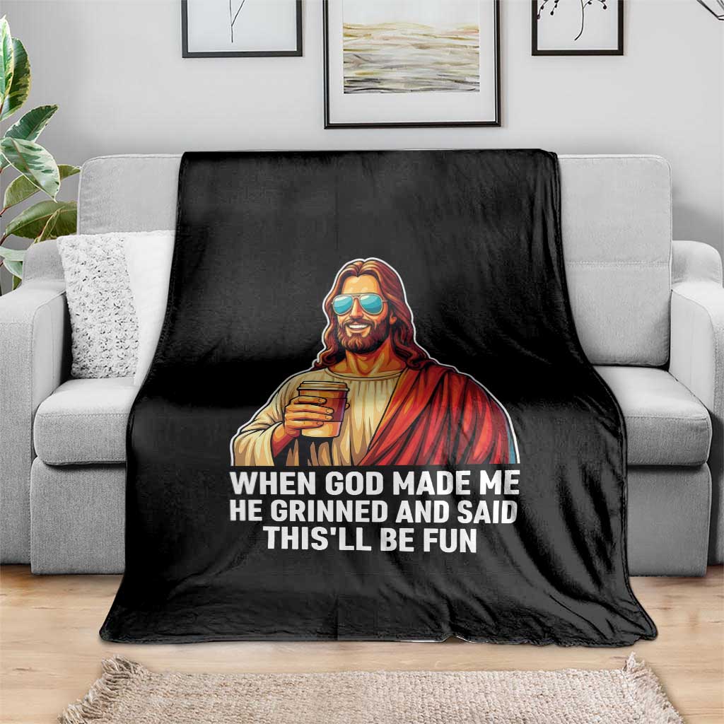 Funny Religious Jesus Throw Blanket Wait Im Goated