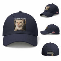 Funny Cat Meme Lover Baseball Cap Wait Im Goated