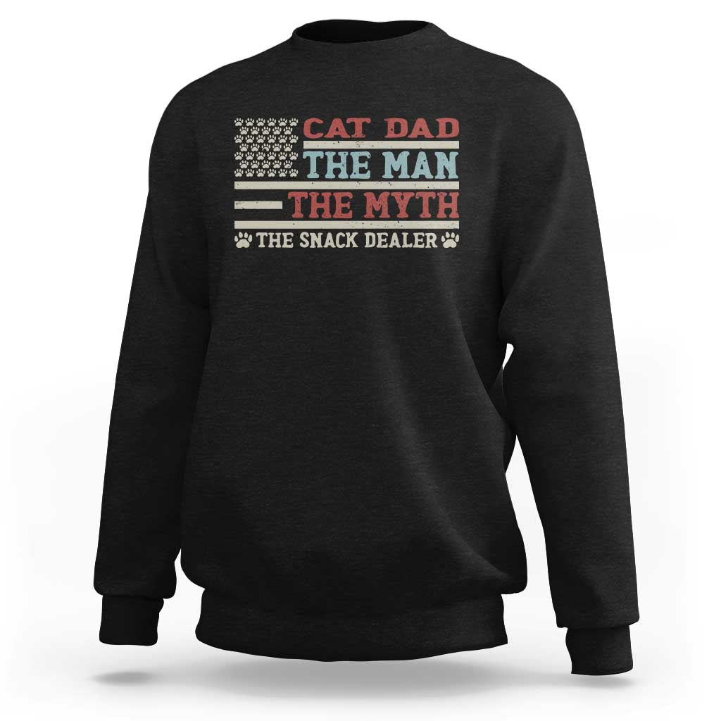Vintage USA Cat Dad Sweatshirt The Man The Myth The Snack Dealer
