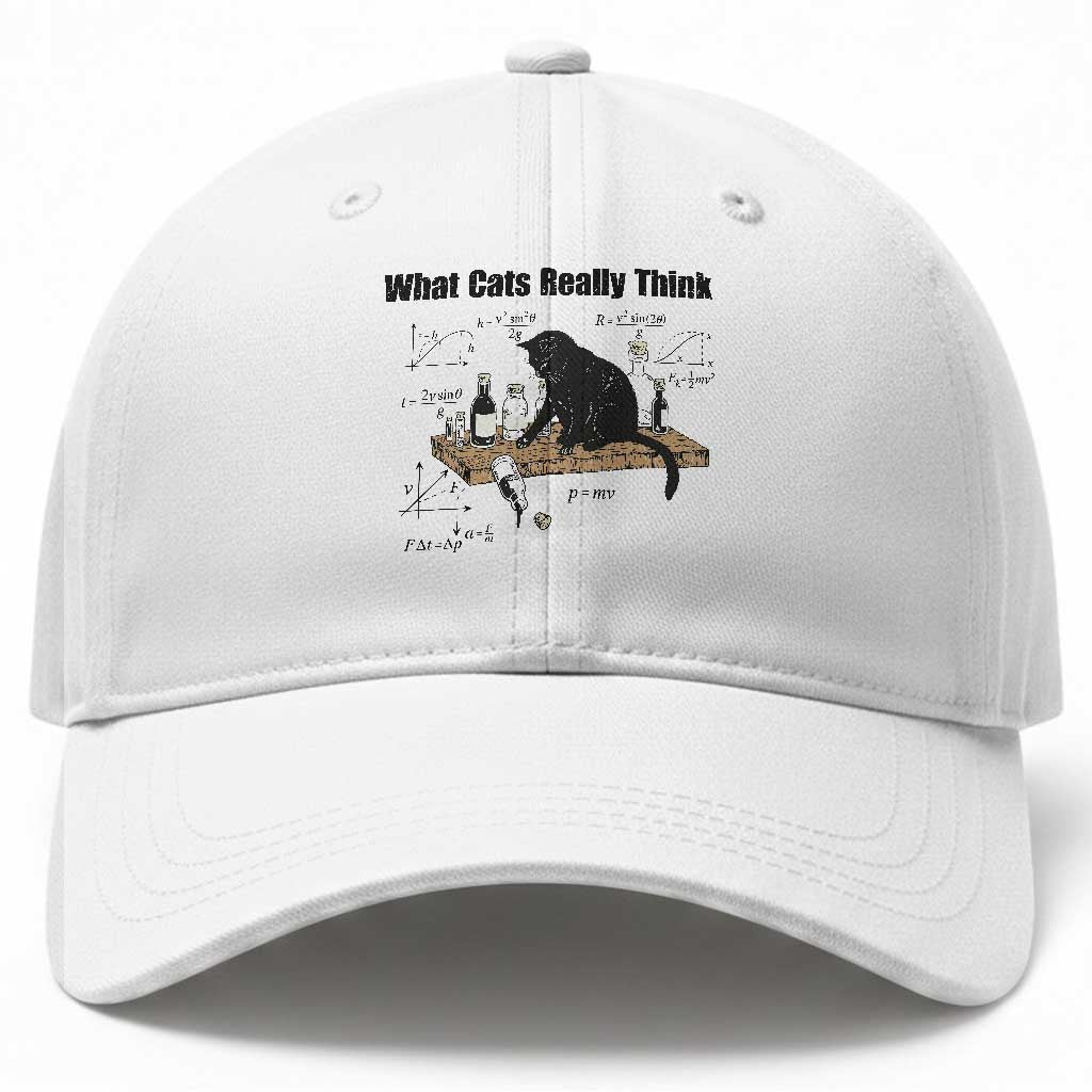 Funny Physics Cat Meme Baseball Cap What Cats Really Think