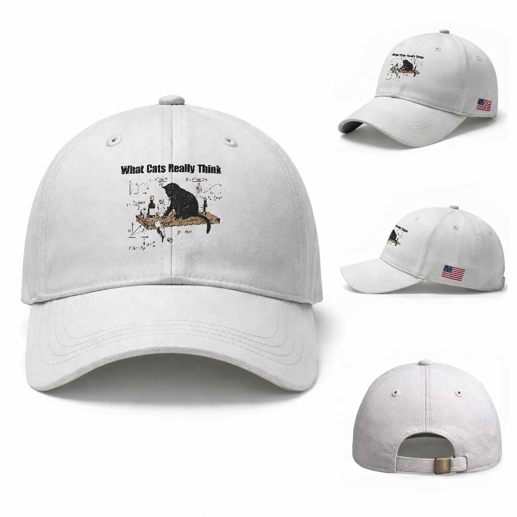 Funny Physics Cat Meme Baseball Cap What Cats Really Think