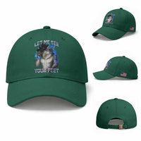 Funny Alpha Wolf Ironic Meme Baseball Cap Let Me See Your Feet