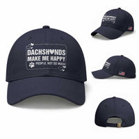 Dog Lover Baseball Cap Dachshunds Make Me Happy Quote