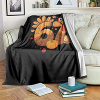 Funny Turkey Six And Seven Meme Throw Blanket Thanksgiving Gift - Wonder Print Shop