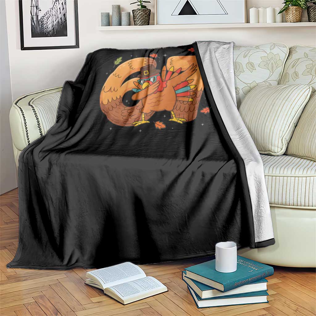 Thanksgiving Turkey Dabbing Throw Blanket Six Seven Meme Trending Gift - Wonder Print Shop