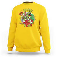 Funny Christmas Dinosaur Lover Gift Sweatshirt Trending Six Seven Bruh - Wonder Print Shop
