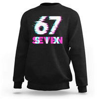 Glitch Optical Illusion Six Seven Meme Sweatshirt Gen Alpha Slang Gift - undefined