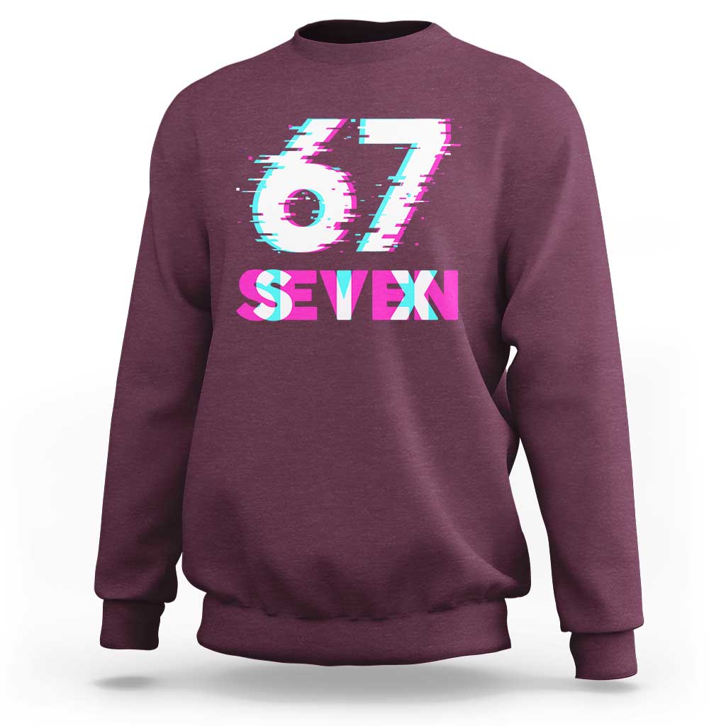 Glitch Optical Illusion Six Seven Meme Sweatshirt Gen Alpha Slang Gift - undefined