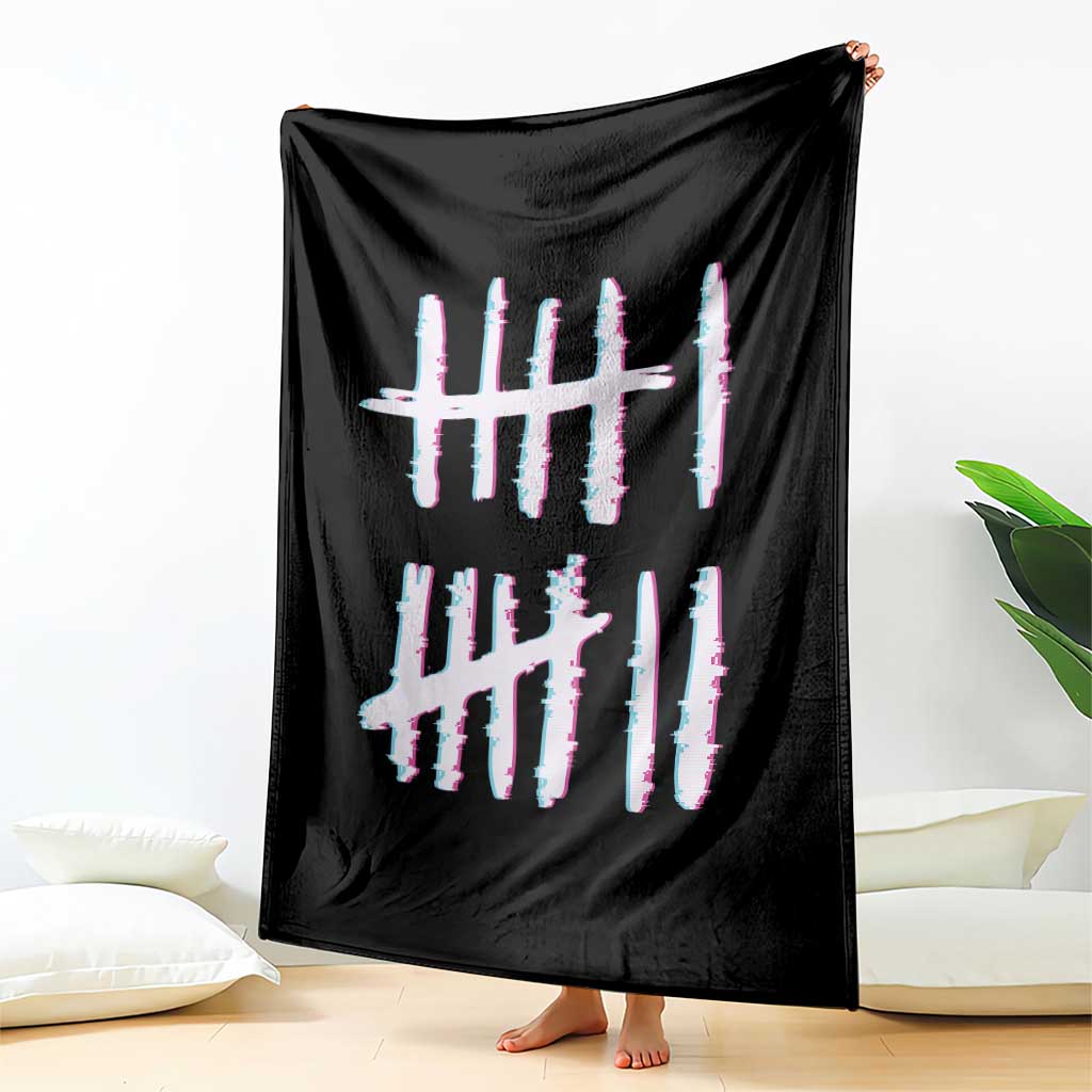 Tally Marks Six Seven Meme Throw Blanket Glitch Optical Illusion - Wonder Print Shop
