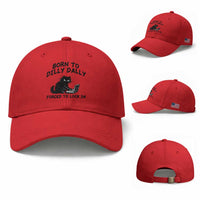 Funny Black Cat Baseball Cap Born To Dilly Dally Forced To Lock In
