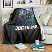 Funny Werewolf Meme Unhinged Throw Blanket I Got That Dog In Me