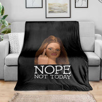 Funny Doll Face Disgusted Throw Blanket Nope Not Today Meme