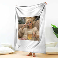 Funny Smoking And Drinking Doll Meme Throw Blanket Weekend Relaxation