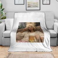 Funny Smoking And Drinking Doll Meme Throw Blanket Weekend Relaxation