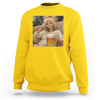 Funny Smoking And Drinking Doll Meme Sweatshirt Weekend Relaxation