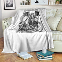 Funny Saint Michael Defeating Satan Throw Blanket Not Today Satan