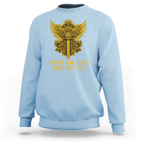 Vintage Catholic Saint Michael Protect Us Sweatshirt Religious Gift