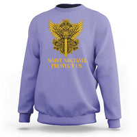 Vintage Catholic Saint Michael Protect Us Sweatshirt Religious Gift
