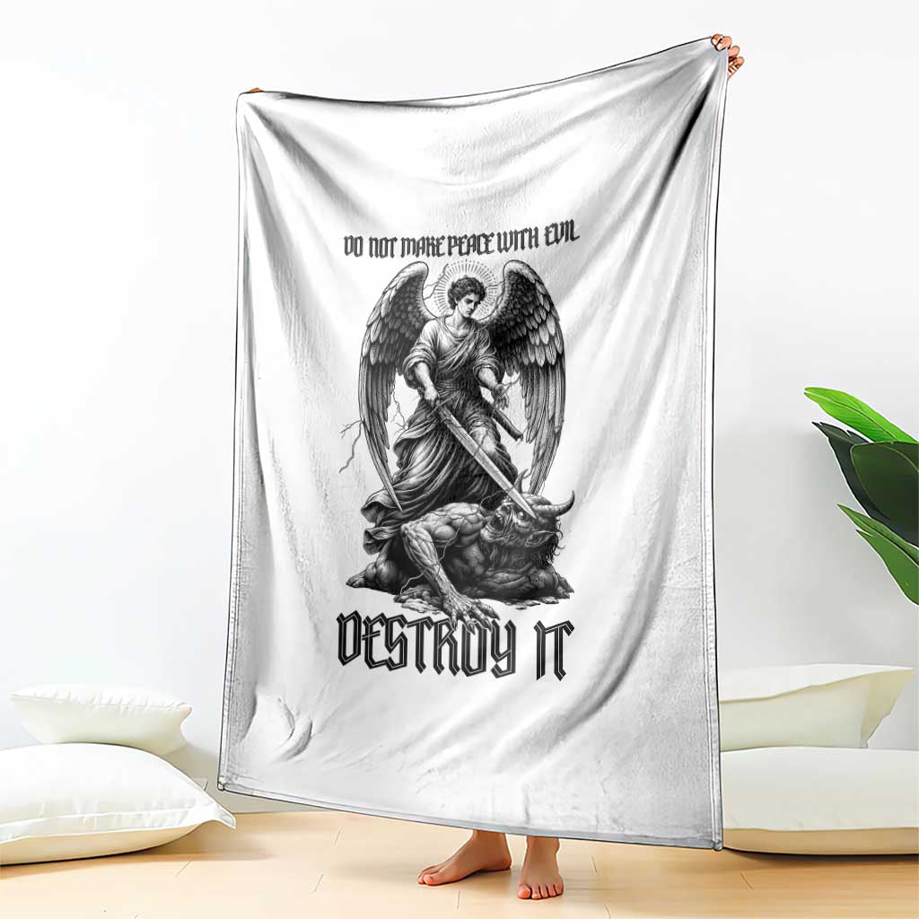 Do Not Make Peace With Evil Throw Blanket Archangel Saint Michael