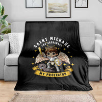 Funny Saint Michael Defeating Satan Throw Blanket Religious Faith Gift