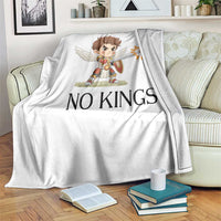 No Kings Throw Blanket Funny Saint Michael Topples The Crown