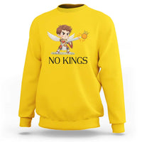 No Kings Sweatshirt Funny Saint Michael Topples The Crown