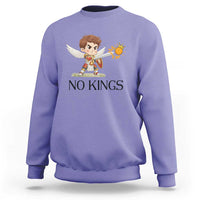 No Kings Sweatshirt Funny Saint Michael Topples The Crown